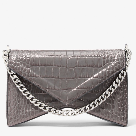Michael Kors Collection Gray Crossbody Bag with Chain Strap - Picture 1 of 12
